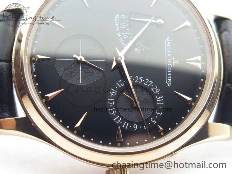 Master Ultra Thin Reserve de Marche RG 3AF Best Edition Black Dial On Black Leather Strap A Stylish 7483