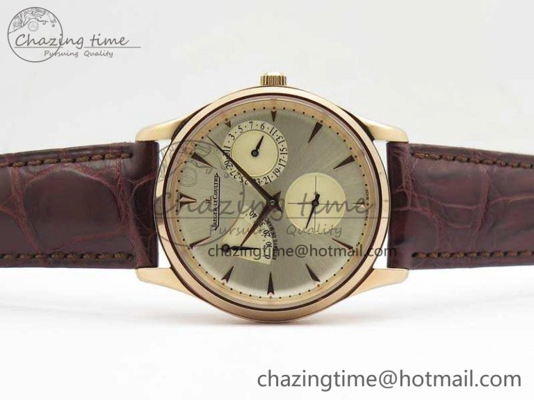 Fashionable Master Ultra Thin Reserve de Marche RG 3AF Best Edition Gold Dial On Croc Leather Strap A 7489