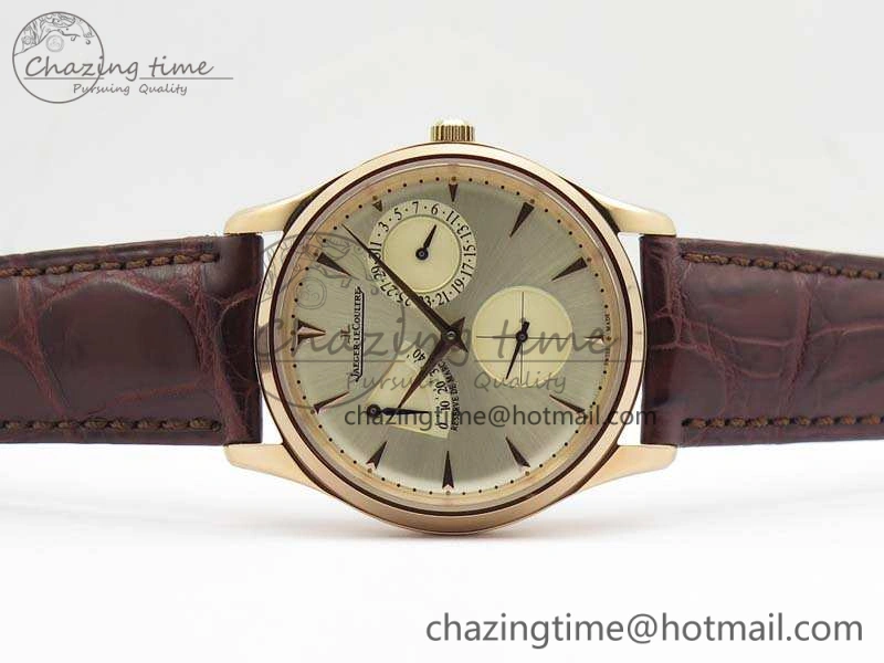 Fashionable Master Ultra Thin Reserve de Marche RG 3AF Best Edition Gold Dial On Croc Leather Strap A 7489