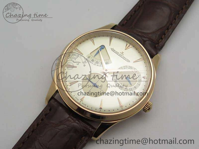 Fashionable Master Ultra Thin Reserve de Marche RG 3AF Best Edition Gold Dial On Croc Leather Strap A 7489