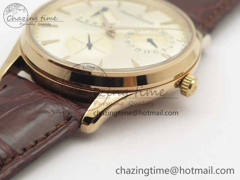 Fashionable Master Ultra Thin Reserve de Marche RG 3AF Best Edition Gold Dial On Croc Leather Strap A 7489
