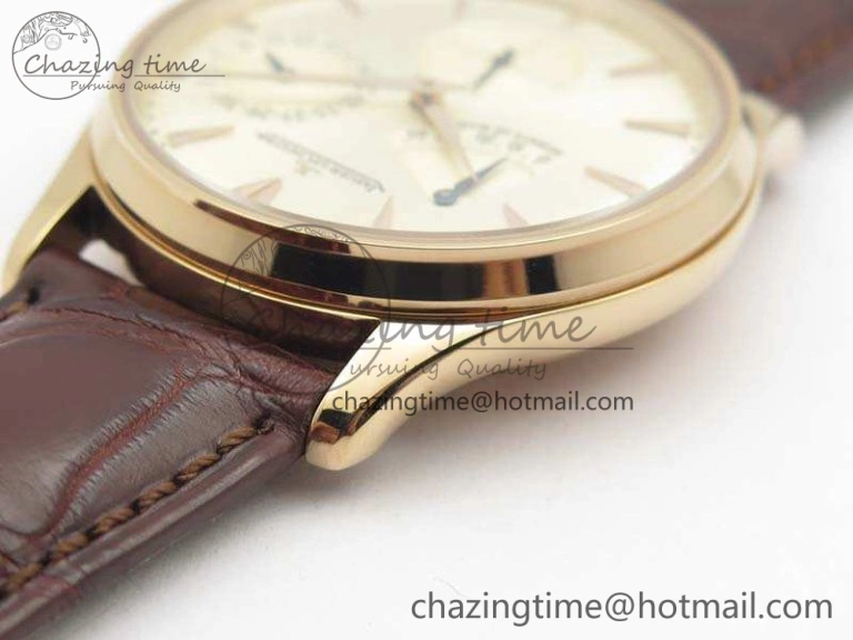 Fashionable Master Ultra Thin Reserve de Marche RG 3AF Best Edition Gold Dial On Croc Leather Strap A 7489