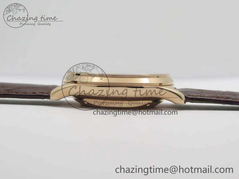 Fashionable Master Ultra Thin Reserve de Marche RG 3AF Best Edition Gold Dial On Croc Leather Strap A 7489