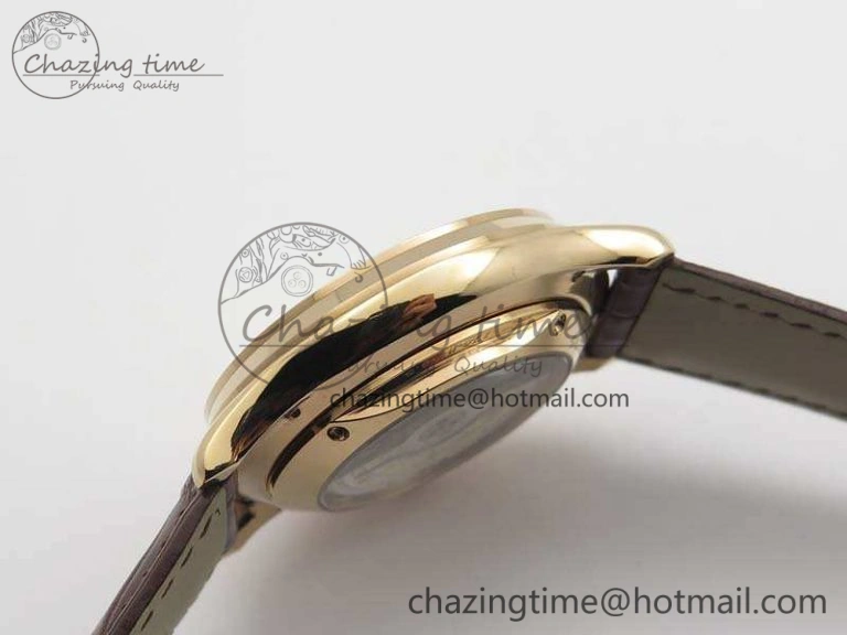 Fashionable Master Ultra Thin Reserve de Marche RG 3AF Best Edition Gold Dial On Croc Leather Strap A 7489