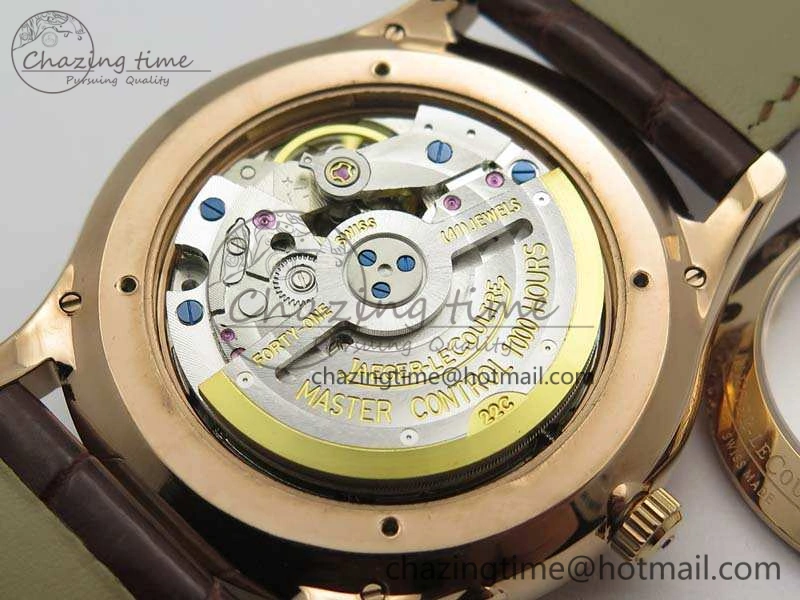 Fashionable Master Ultra Thin Reserve de Marche RG 3AF Best Edition Gold Dial On Croc Leather Strap A 7489
