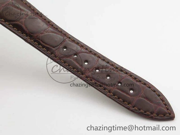 Fashionable Master Ultra Thin Reserve de Marche RG 3AF Best Edition Gold Dial On Croc Leather Strap A 7489