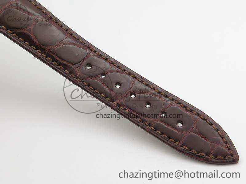 Fashionable Master Ultra Thin Reserve de Marche RG 3AF Best Edition Gold Dial On Croc Leather Strap A 7489