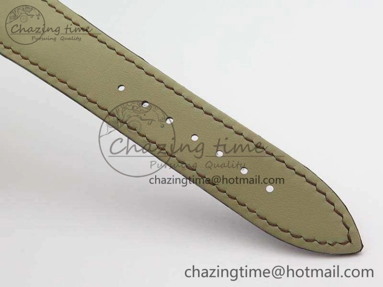 Fashionable Master Ultra Thin Reserve de Marche RG 3AF Best Edition Gold Dial On Croc Leather Strap A 7489