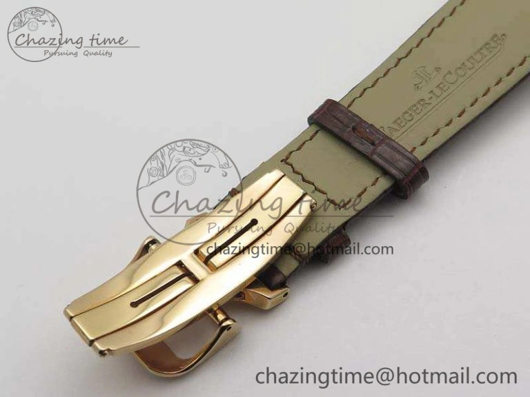 Fashionable Master Ultra Thin Reserve de Marche RG 3AF Best Edition Gold Dial On Croc Leather Strap A 7489