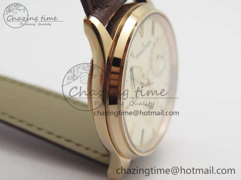 Fashionable Master Ultra Thin Reserve de Marche RG 3AF Best Edition Gold Dial On Croc Leather Strap A 7489
