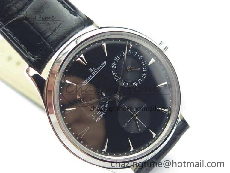 Breathable Master Ultra Thin Reserve de Marche SS 3AF Best Edition Black Dial On Black Leather Strap A 7499