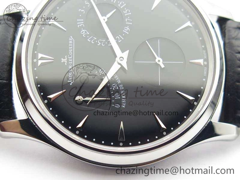Breathable Master Ultra Thin Reserve de Marche SS 3AF Best Edition Black Dial On Black Leather Strap A 7499