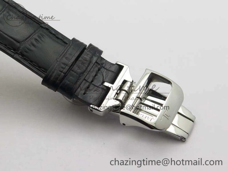 Master Ultra Thin Reserve de Marche SS 3AF Best Edition White Dial On Black Leather Strap A ZipUp 7488