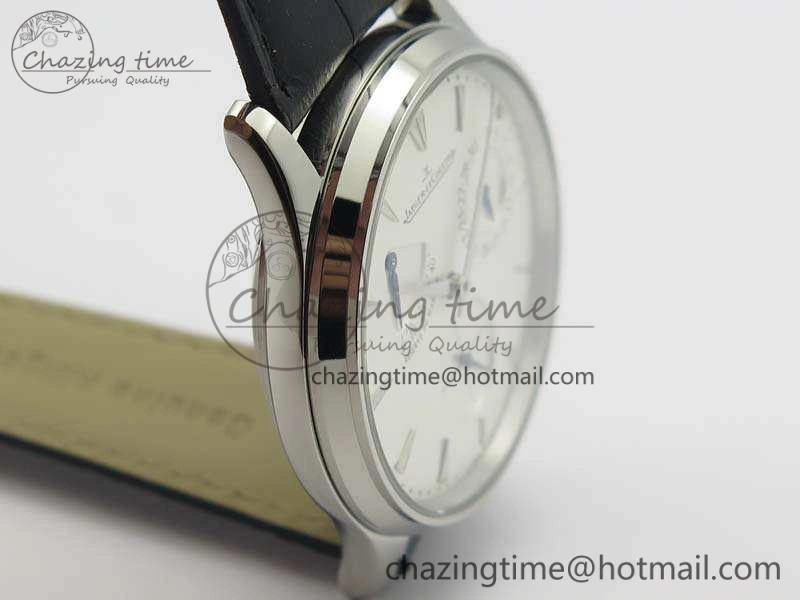 Master Ultra Thin Reserve de Marche SS 3AF Best Edition White Dial On Black Leather Strap A ZipUp 7488