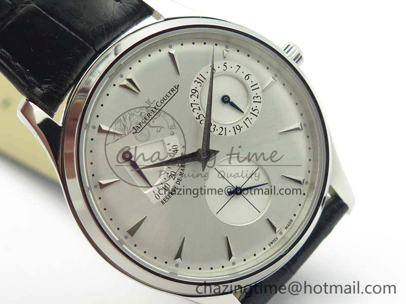 Master Ultra Thin Reserve de Marche SS 3AF Best Edition White Dial On Black Leather Strap A ZipUp 7488