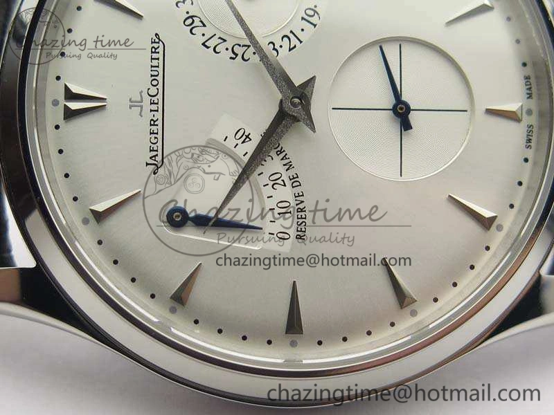 Master Ultra Thin Reserve de Marche SS 3AF Best Edition White Dial On Black Leather Strap A ZipUp 7488