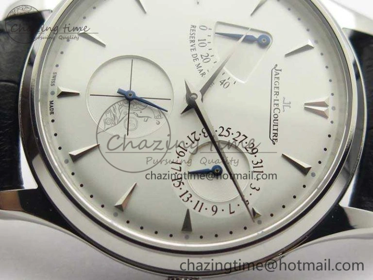 Master Ultra Thin Reserve de Marche SS 3AF Best Edition White Dial On Black Leather Strap A ZipUp 7488