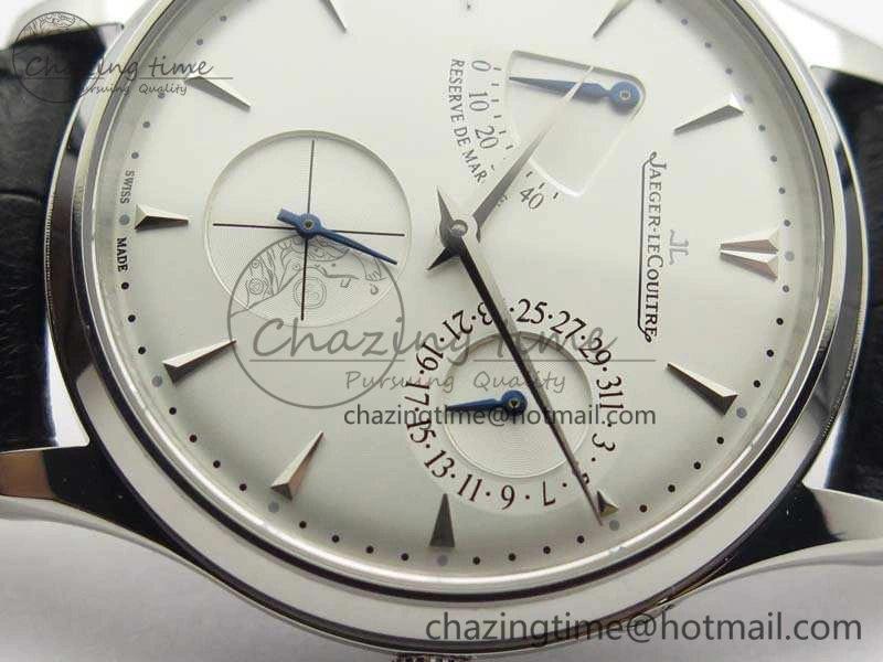 Master Ultra Thin Reserve de Marche SS 3AF Best Edition White Dial On Black Leather Strap A ZipUp 7488