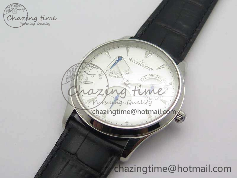 Master Ultra Thin Reserve de Marche SS 3AF Best Edition White Dial On Black Leather Strap A ZipUp 7488