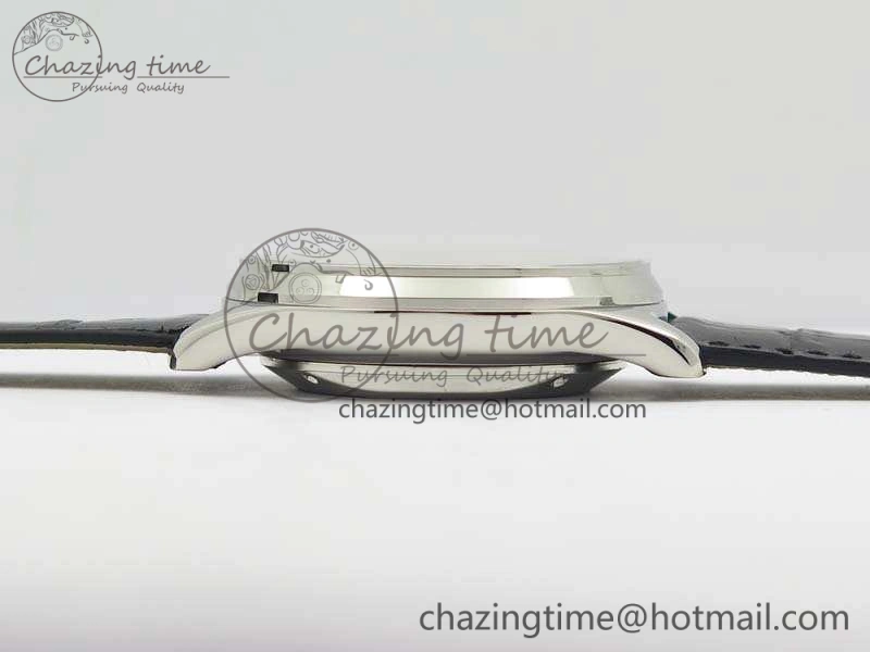 Master Ultra Thin Reserve de Marche SS 3AF Best Edition White Dial On Black Leather Strap A ZipUp 7488