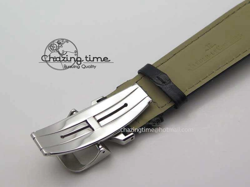 SoftTouch Master Ultra Thin Reserve de Marche SS ZF 1:1 Best Edition Black Dial On Black Leather Strap A 7497