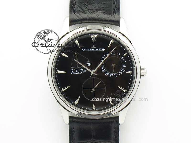 SoftTouch Master Ultra Thin Reserve de Marche SS ZF 1:1 Best Edition Black Dial On Black Leather Strap A 7497