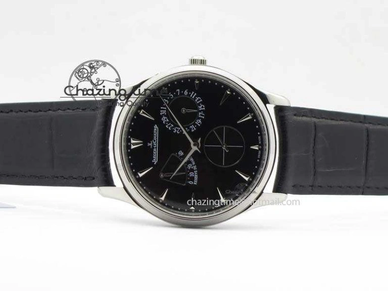 SoftTouch Master Ultra Thin Reserve de Marche SS ZF 1:1 Best Edition Black Dial On Black Leather Strap A 7497