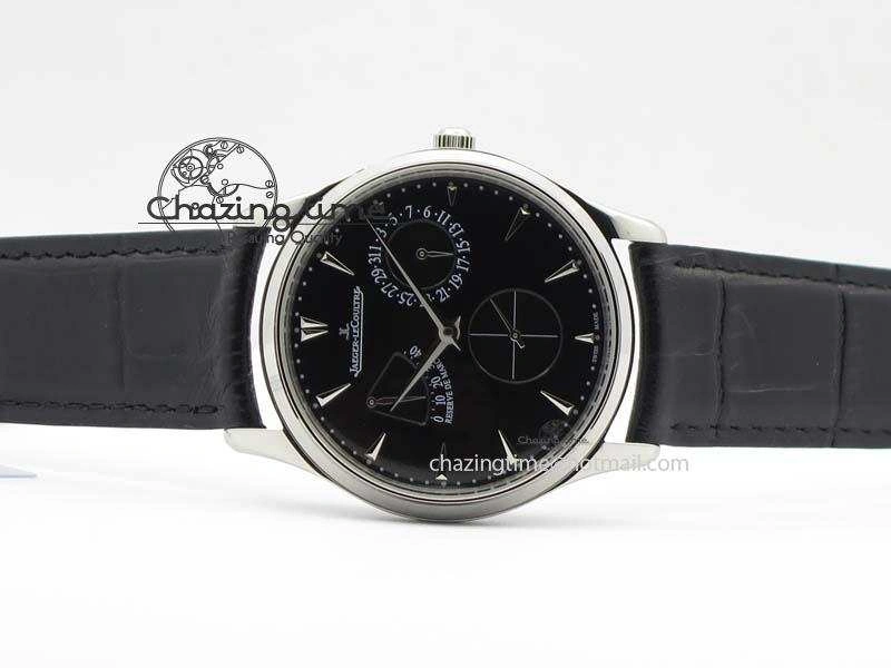 SoftTouch Master Ultra Thin Reserve de Marche SS ZF 1:1 Best Edition Black Dial On Black Leather Strap A 7497