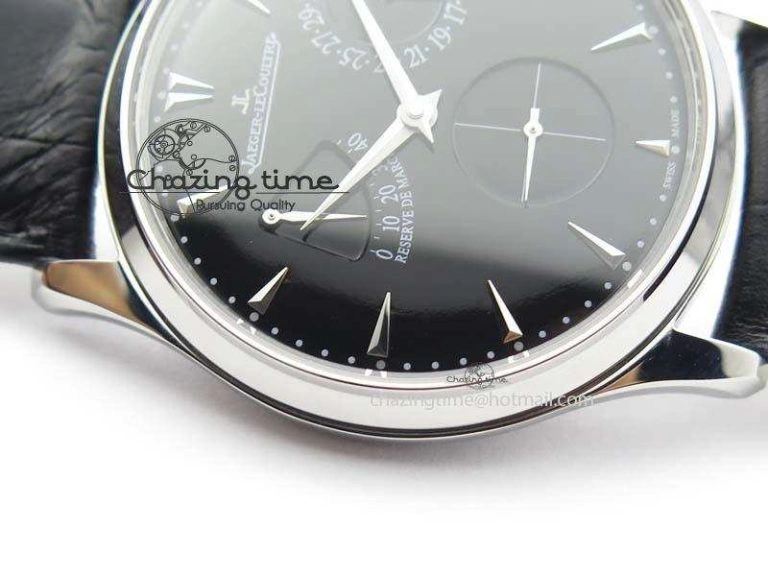 SoftTouch Master Ultra Thin Reserve de Marche SS ZF 1:1 Best Edition Black Dial On Black Leather Strap A 7497