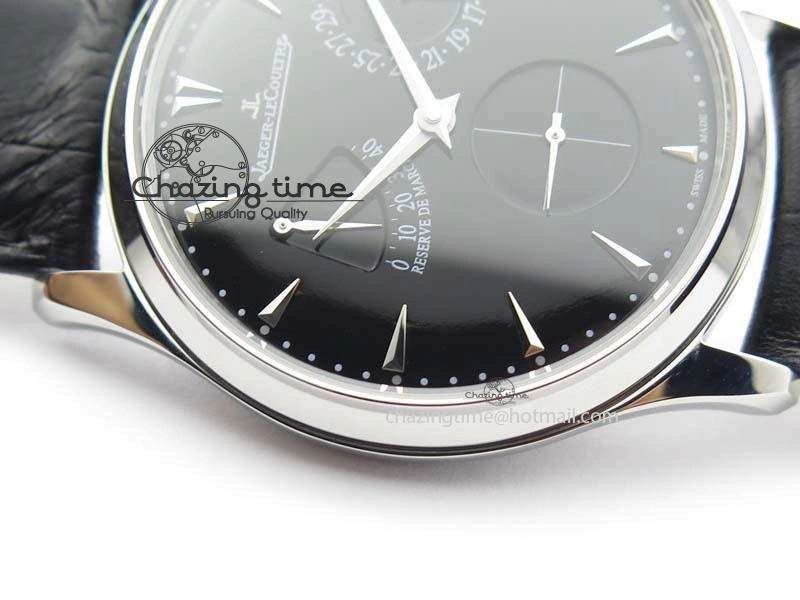 SoftTouch Master Ultra Thin Reserve de Marche SS ZF 1:1 Best Edition Black Dial On Black Leather Strap A 7497