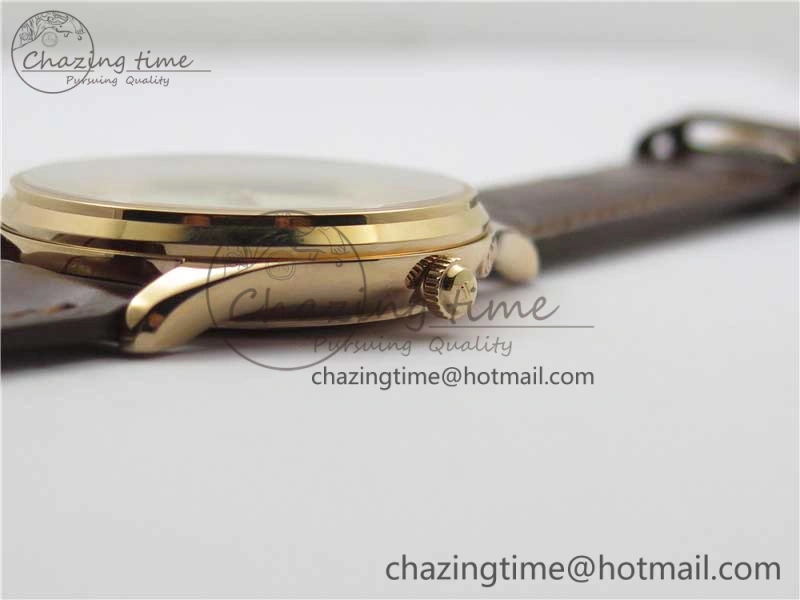 Master Ultra Thin Réserve de Marche RG ZF 1:1 Best Edition Cream Dial on Brown Leather Strap A938 V Flexible 7444