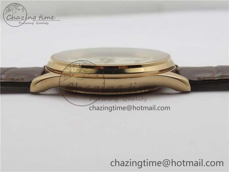 Master Ultra Thin Réserve de Marche RG ZF 1:1 Best Edition Cream Dial on Brown Leather Strap A938 V Flexible 7444