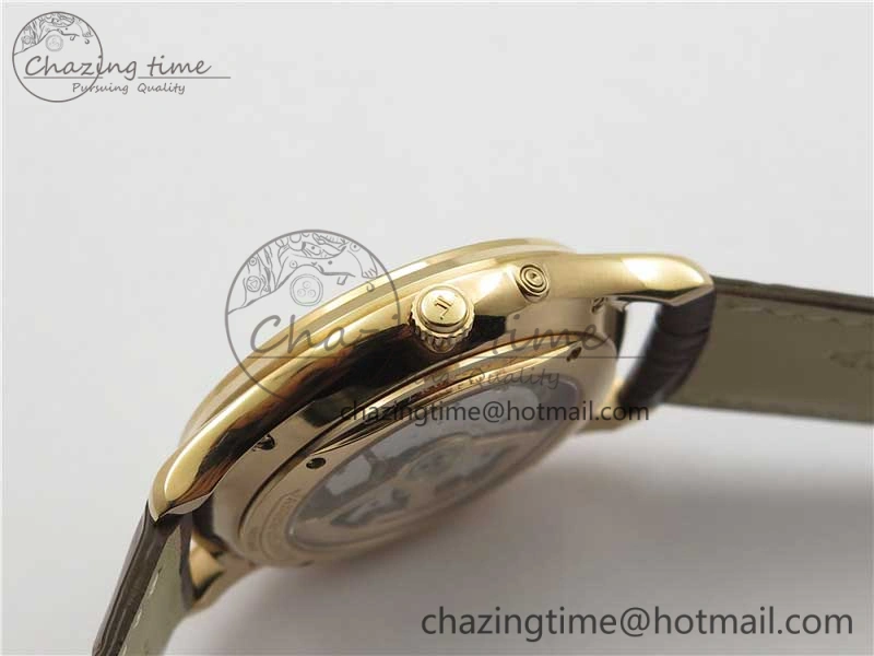 Master Ultra Thin Réserve de Marche RG ZF 1:1 Best Edition Cream Dial on Brown Leather Strap A938 V Flexible 7444