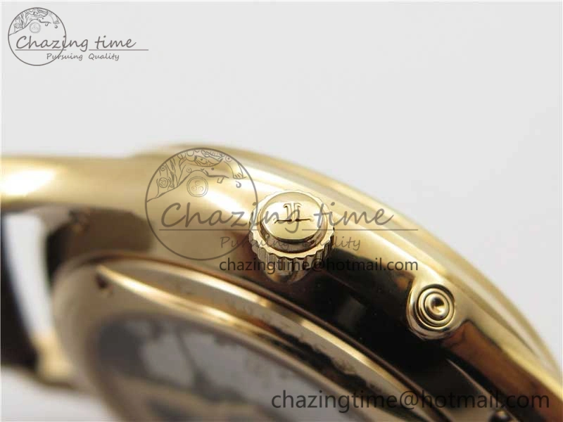 Master Ultra Thin Réserve de Marche RG ZF 1:1 Best Edition Cream Dial on Brown Leather Strap A938 V Flexible 7444
