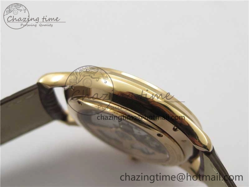 Master Ultra Thin Réserve de Marche RG ZF 1:1 Best Edition Cream Dial on Brown Leather Strap A938 V Flexible 7444