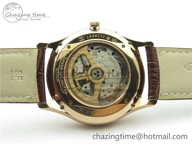 Master Ultra Thin Réserve de Marche RG ZF 1:1 Best Edition Cream Dial on Brown Leather Strap A938 V Flexible 7444
