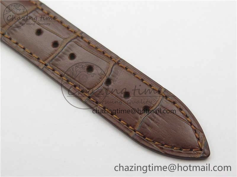 Master Ultra Thin Réserve de Marche RG ZF 1:1 Best Edition Cream Dial on Brown Leather Strap A938 V Flexible 7444