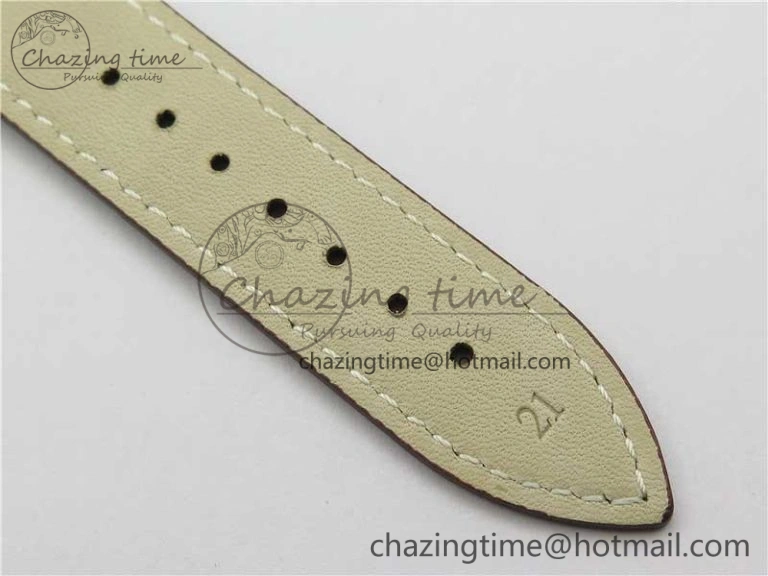 Master Ultra Thin Réserve de Marche RG ZF 1:1 Best Edition Cream Dial on Brown Leather Strap A938 V Flexible 7444