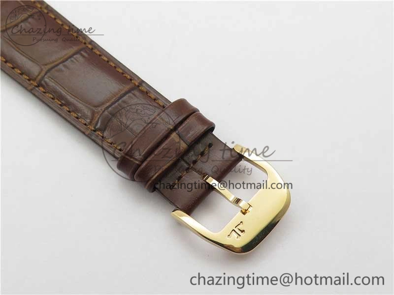 Master Ultra Thin Réserve de Marche RG ZF 1:1 Best Edition Cream Dial on Brown Leather Strap A938 V Flexible 7444