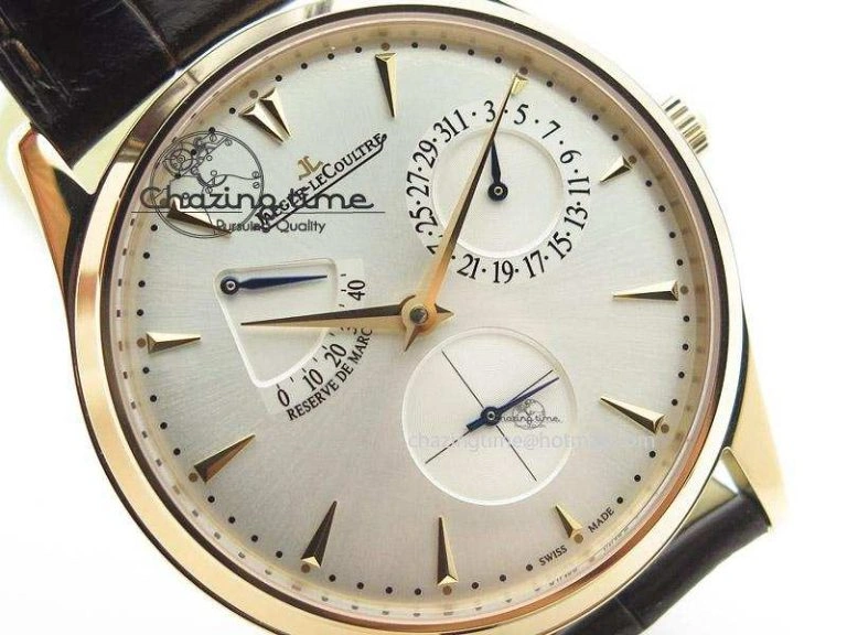 Master Ultra Thin Réserve de Marche RG ZF Best Edition Silver Dial On Brown Leather Strap A Supportive 7508