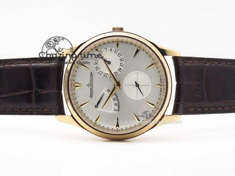 Master Ultra Thin Réserve de Marche RG ZF Best Edition Silver Dial On Brown Leather Strap A Supportive 7508