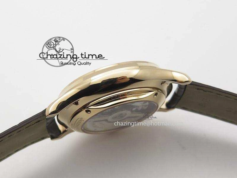 Master Ultra Thin Réserve de Marche RG ZF Best Edition Silver Dial On Brown Leather Strap A Supportive 7508