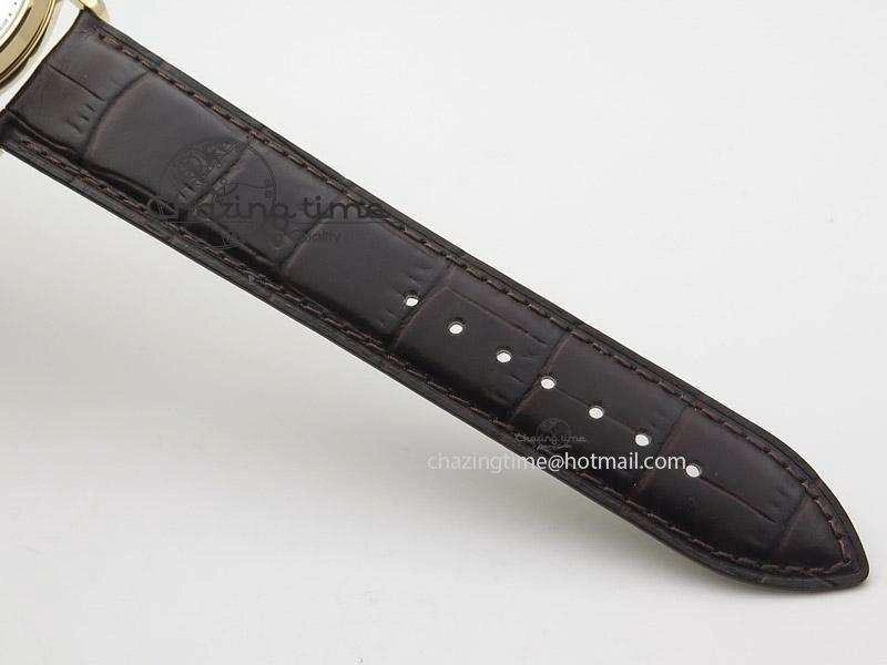 Master Ultra Thin Réserve de Marche RG ZF Best Edition Silver Dial On Brown Leather Strap A Supportive 7508