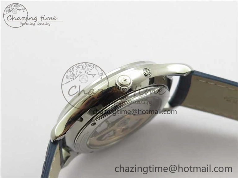 Functional Master Ultra Thin Réserve de Marche SS ZF 1:1 Best Edition Blue Dial on Blue Leather Strap A938 V 7445