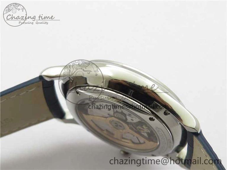 Functional Master Ultra Thin Réserve de Marche SS ZF 1:1 Best Edition Blue Dial on Blue Leather Strap A938 V 7445