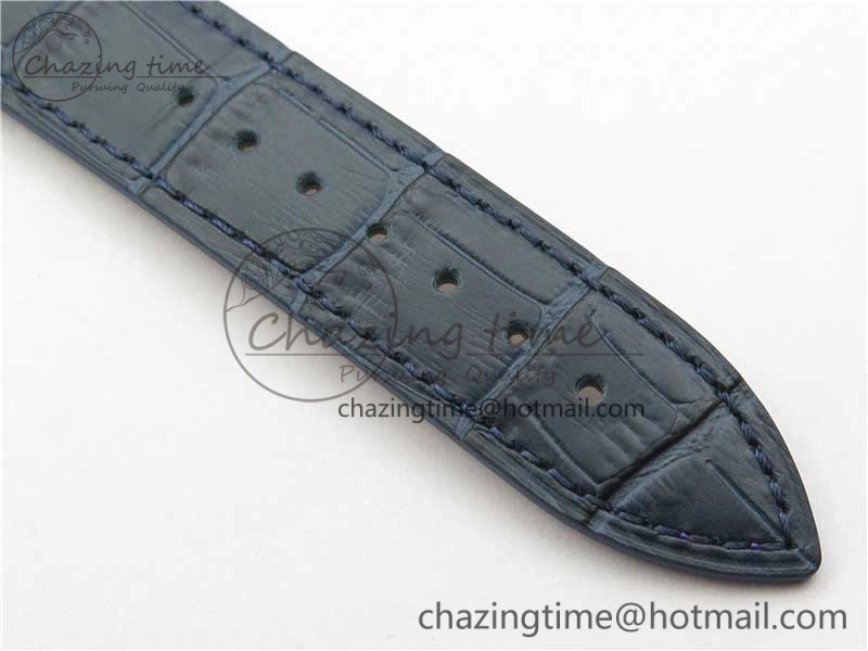 Functional Master Ultra Thin Réserve de Marche SS ZF 1:1 Best Edition Blue Dial on Blue Leather Strap A938 V 7445