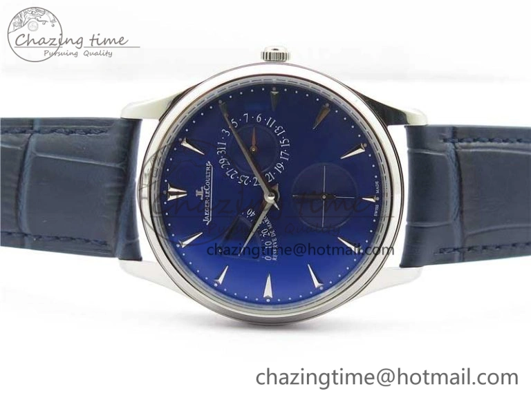 Functional Master Ultra Thin Réserve de Marche SS ZF 1:1 Best Edition Blue Dial on Blue Leather Strap A938 V 7445