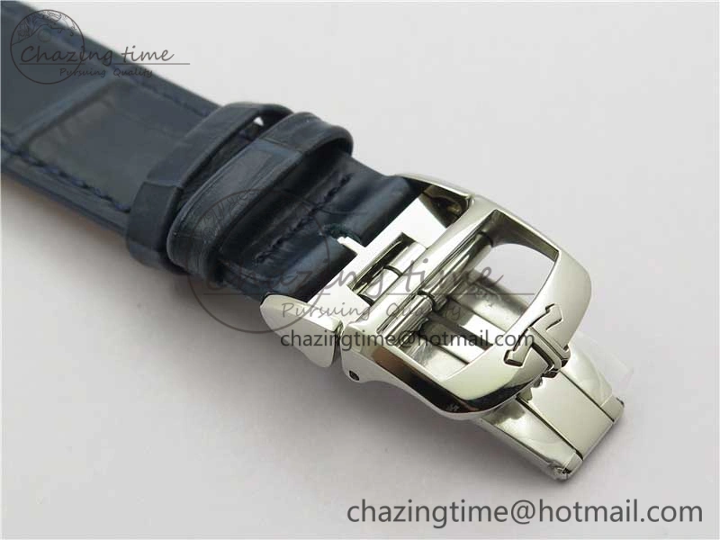 Functional Master Ultra Thin Réserve de Marche SS ZF 1:1 Best Edition Blue Dial on Blue Leather Strap A938 V 7445