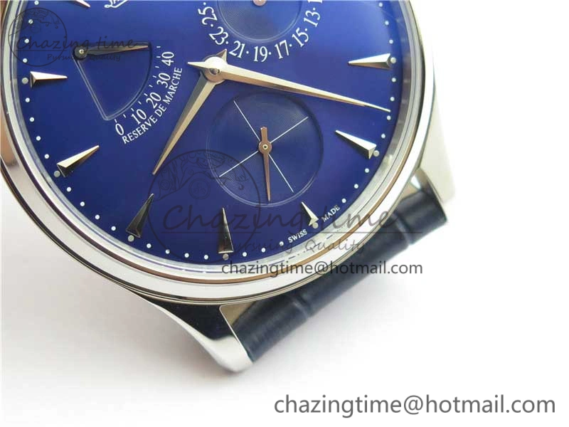 Functional Master Ultra Thin Réserve de Marche SS ZF 1:1 Best Edition Blue Dial on Blue Leather Strap A938 V 7445