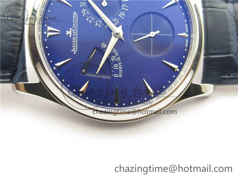 Functional Master Ultra Thin Réserve de Marche SS ZF 1:1 Best Edition Blue Dial on Blue Leather Strap A938 V 7445